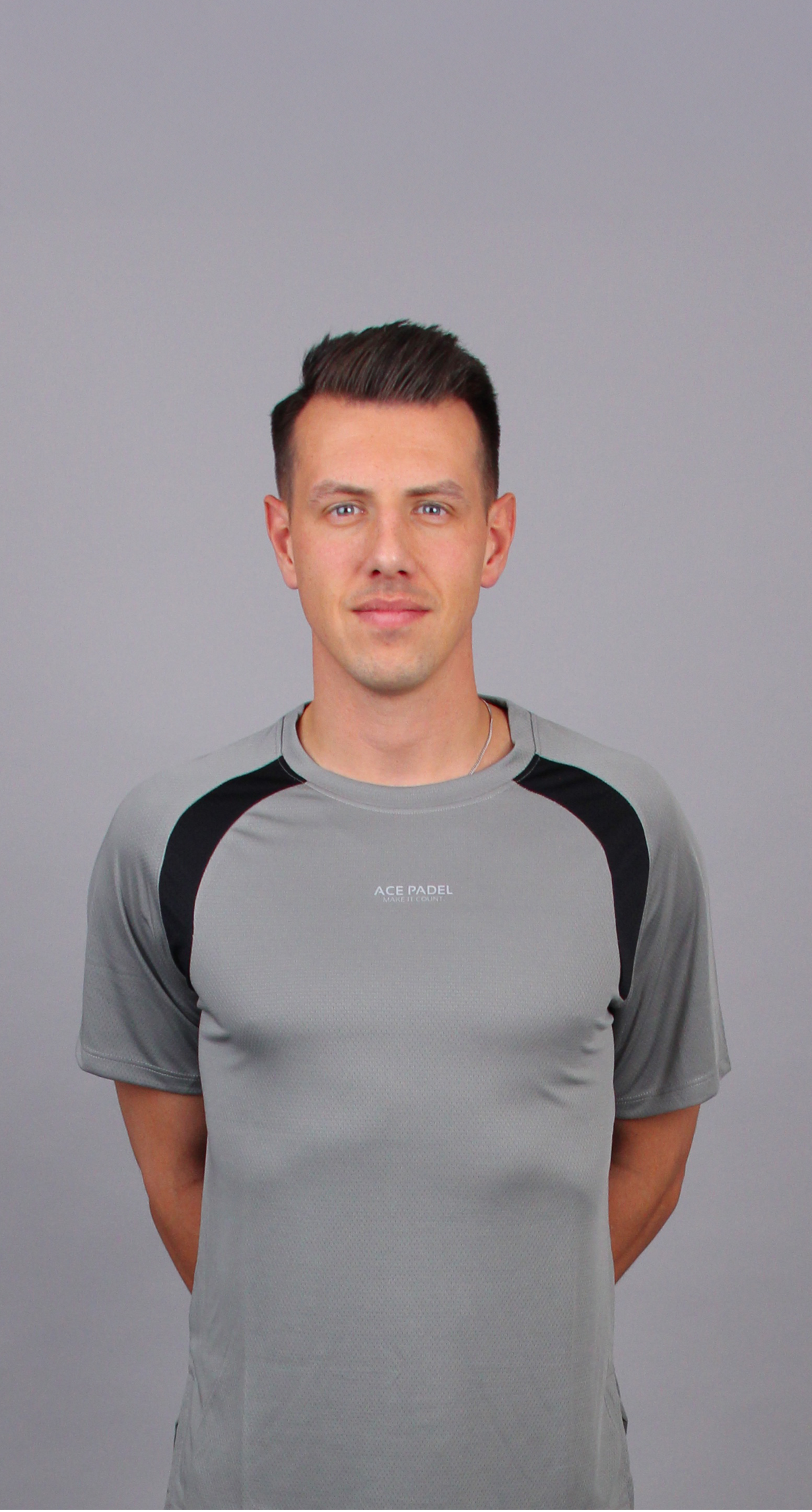 ACE PADEL Performance Shirt Grau Frontansicht